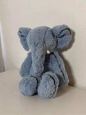 JELLYCAT PIPER Plush Elephant Blue Leather Piping Doll Toy Medium Stuffed Animal